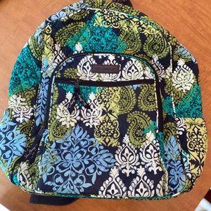 Vera Bradley Backpack Caribbean Sea Cotton Large